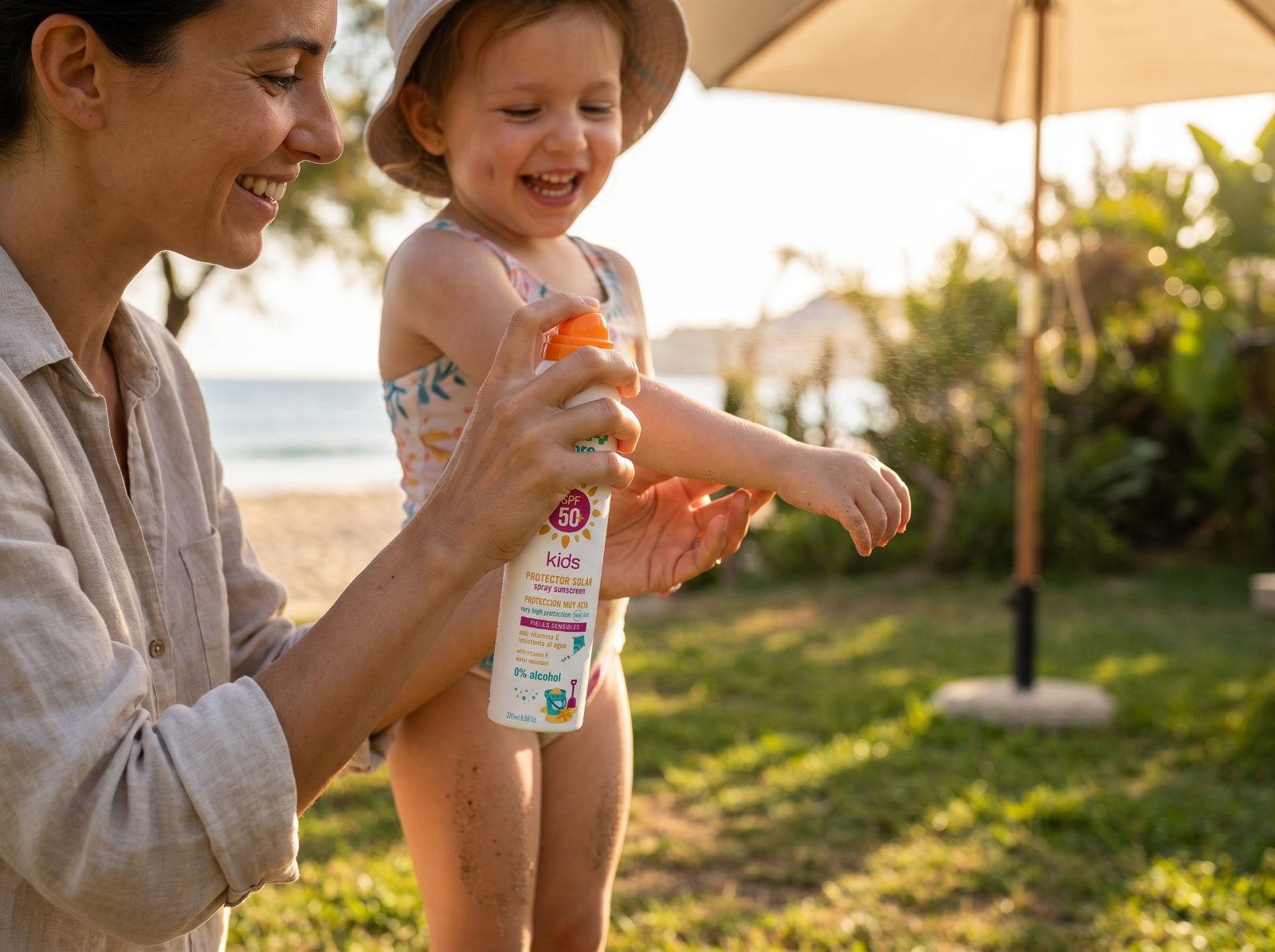 Applying Care & More kids sunscreen